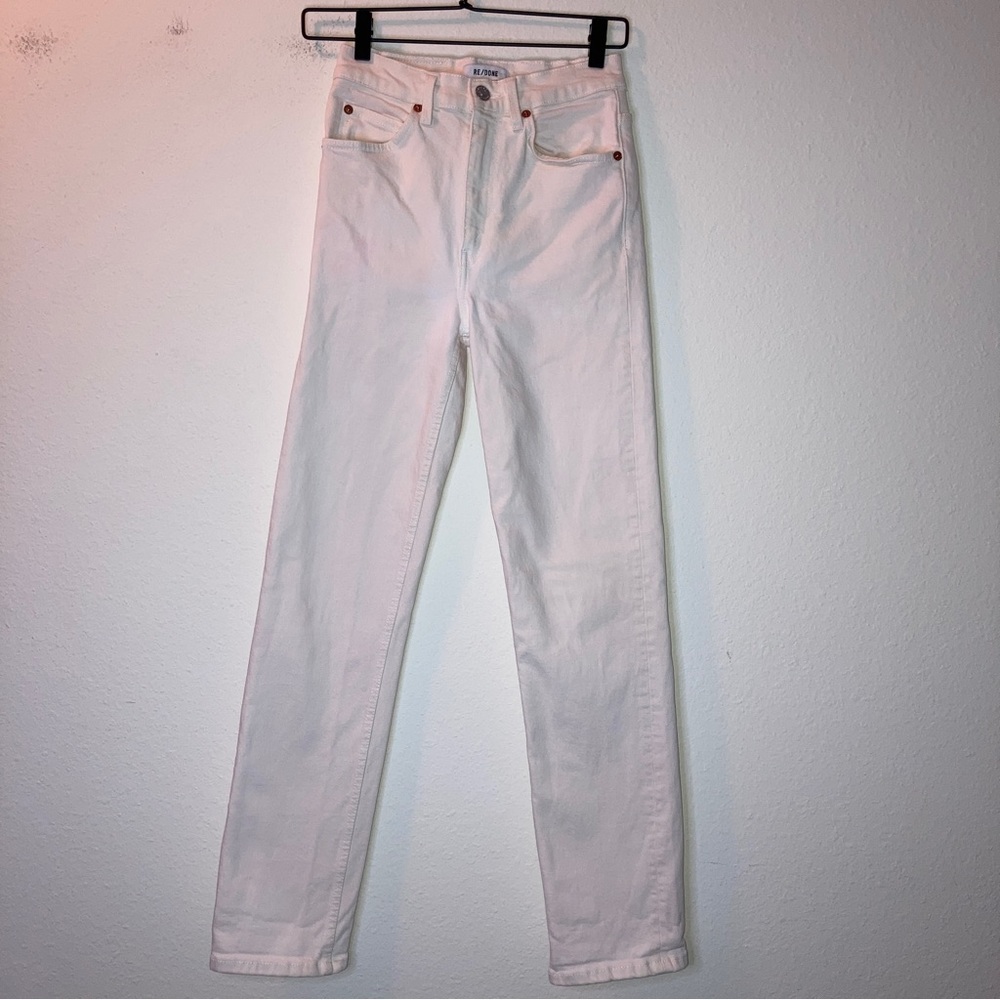 RE/DONE Originals 70's Straight leg denim jeans in Vintage White size 24 EUC - Picture 5 of 15